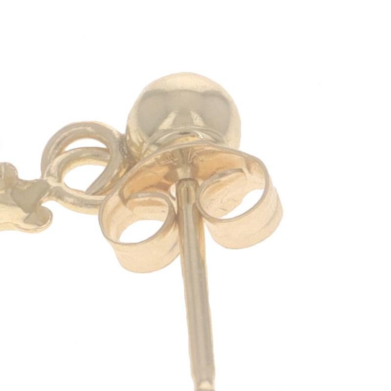 Rose Gold Concentric Circle Dangle Earrings 14k Pierced For Sale 2