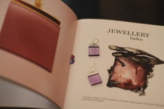 Rose Gold Contemporary Ink Earrings by Artist with Pink Amethysts