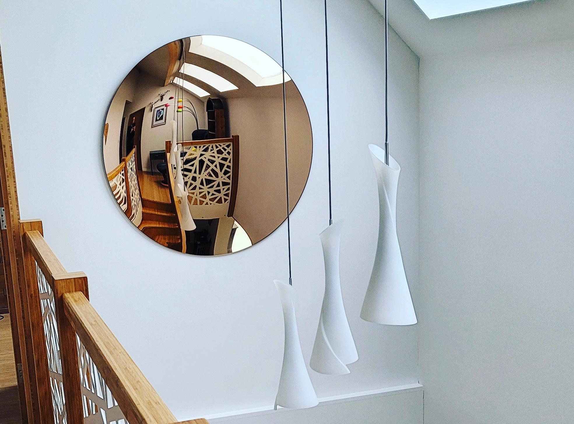 British Rose Gold Convex Mirror 80 cm/ 31.5