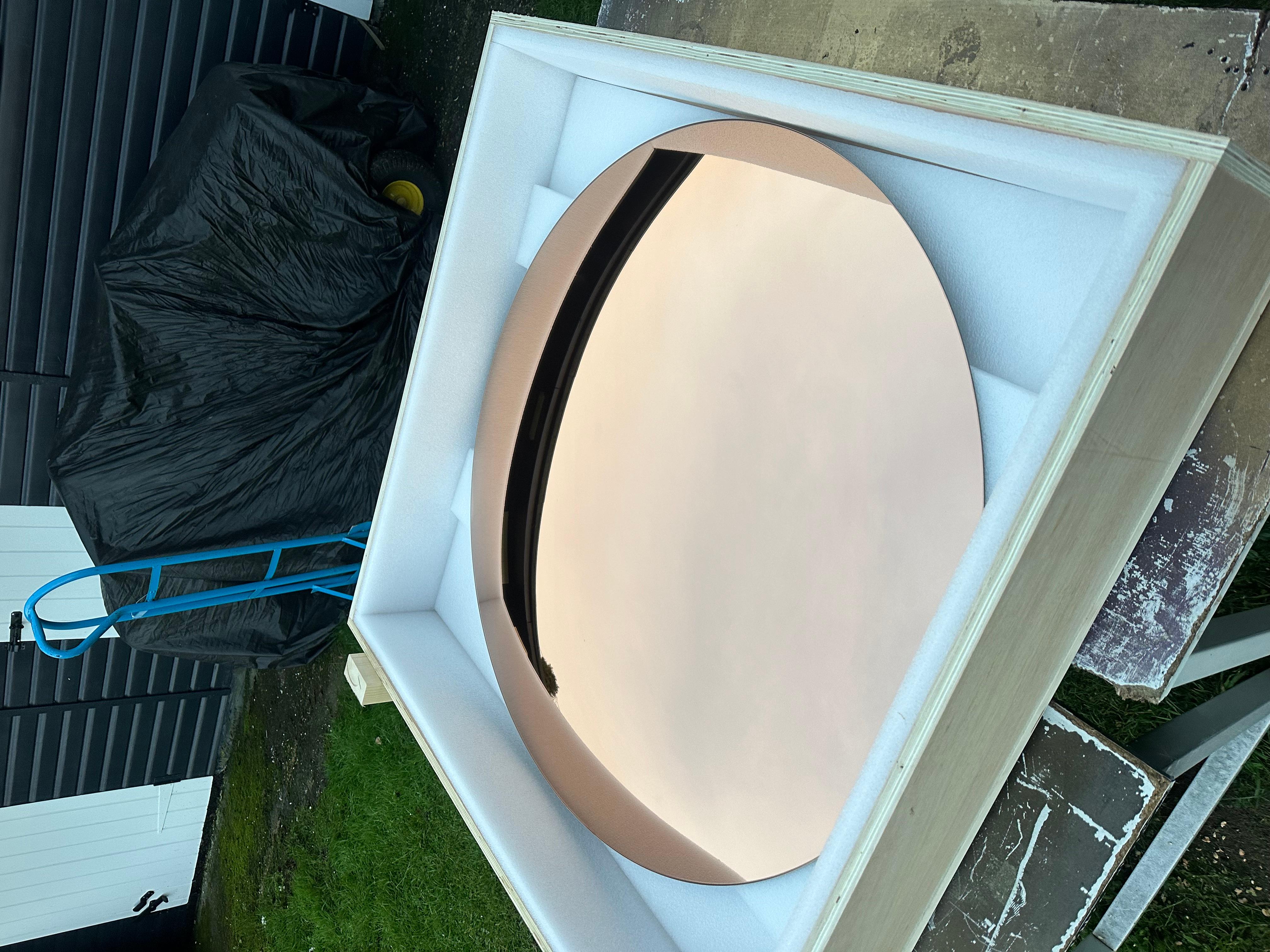 Contemporary Rose Gold Convex Mirror 80 cm/ 31.5