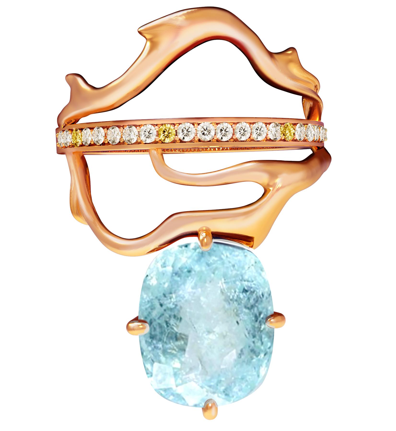 Rose Gold Copper Bearing Paraiba Tourmaline Ring with Diamonds and Sapphires For Sale 10