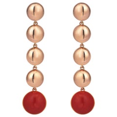 Rose Gold Coral Dangle Earrings