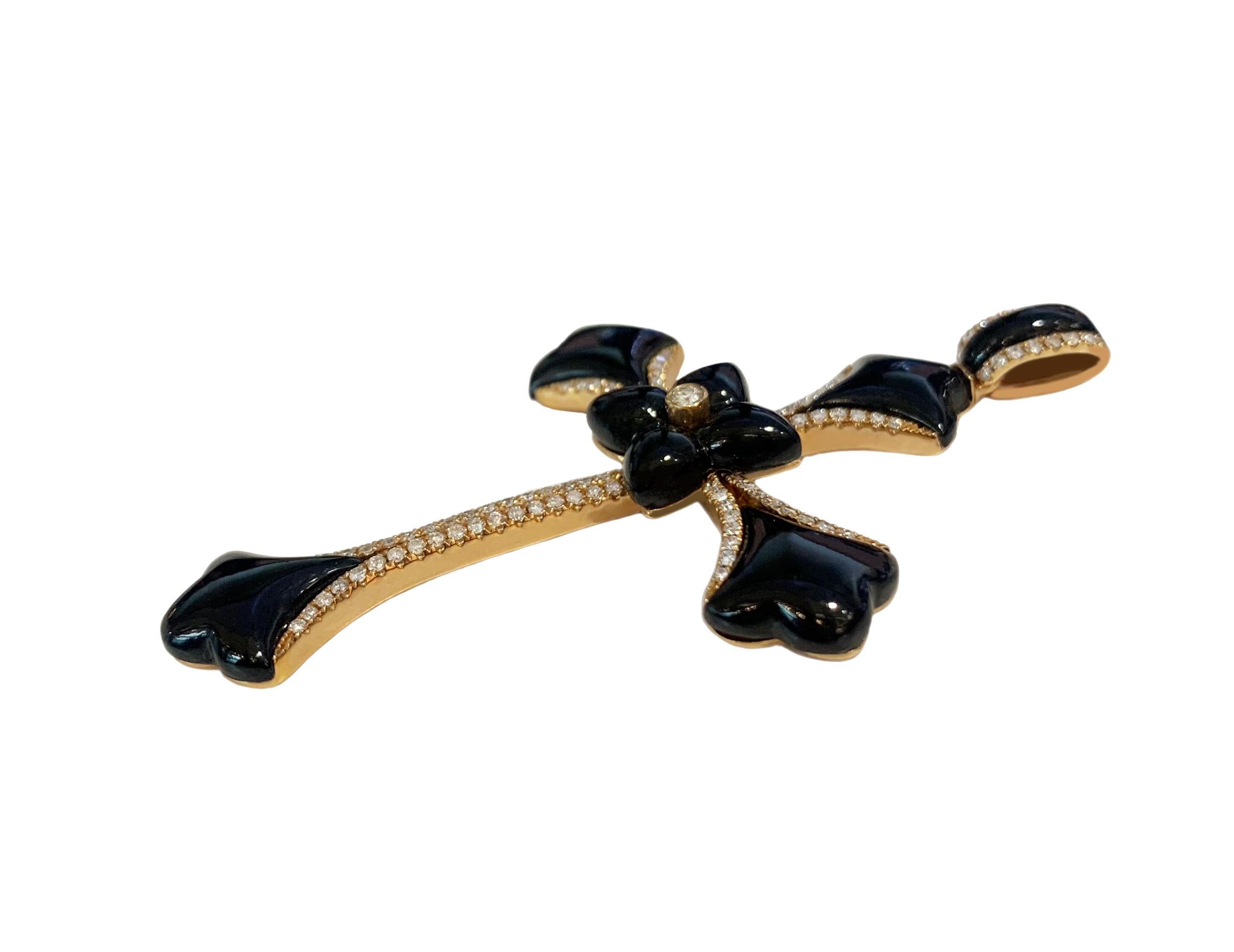 black onyx cross pendant