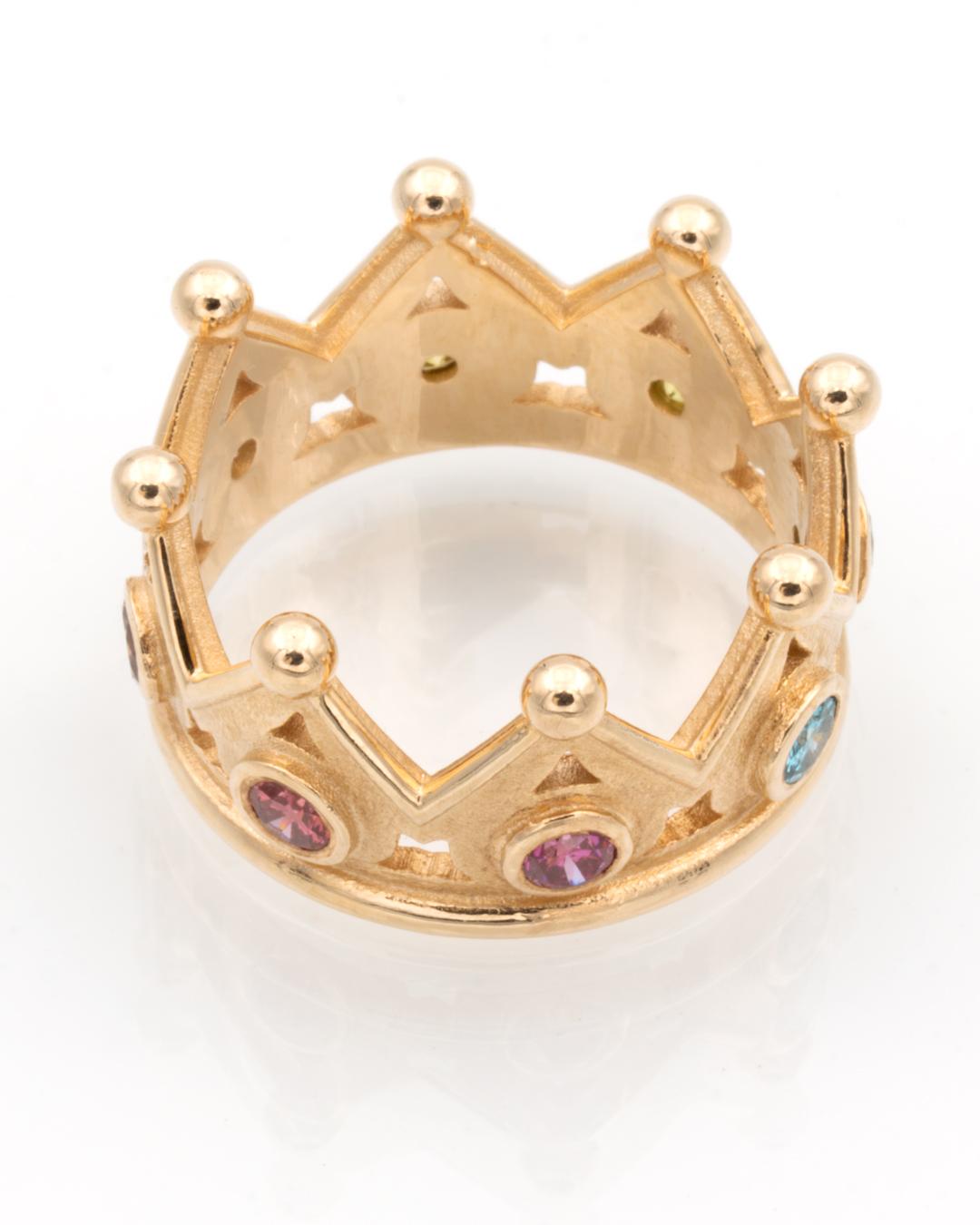 Roségold Kronenring Farbige Brillanten 0,72 Karat im Angebot 2