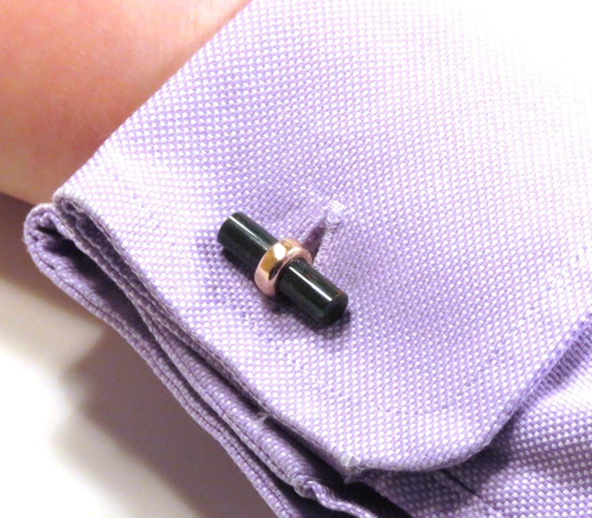 Modern Rose Gold Bloodstone Cufflinks Handcrafted in Italy by Botta Gioielli