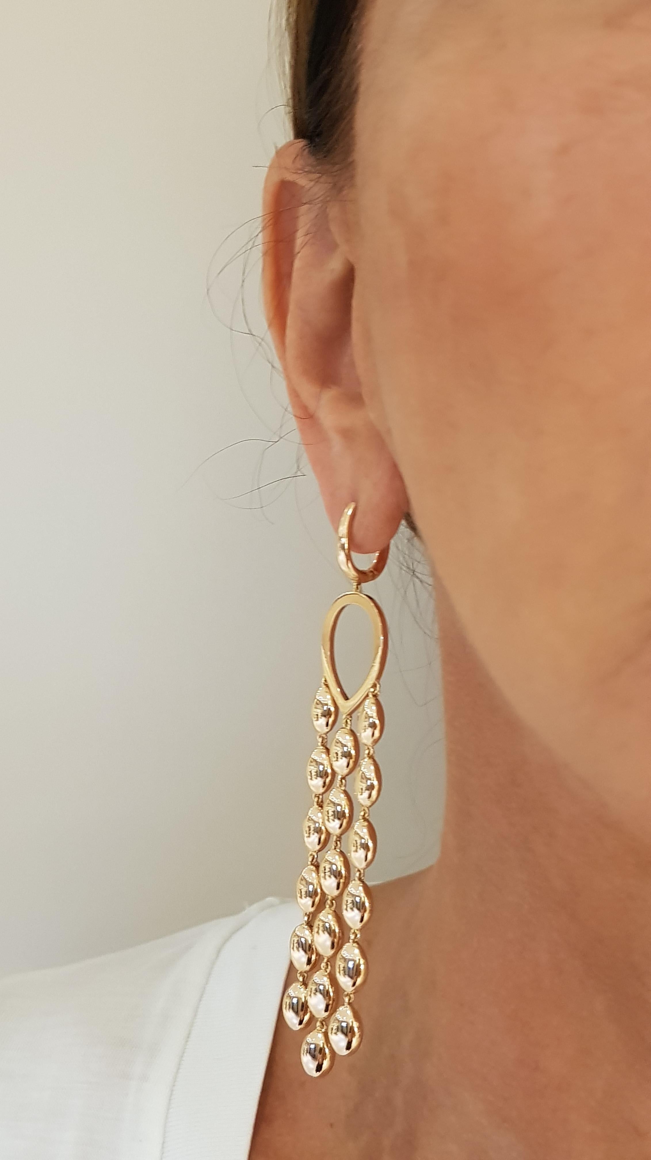 Rose Gold Dangle Earrings In New Condition For Sale In Findikli, Beyoglu