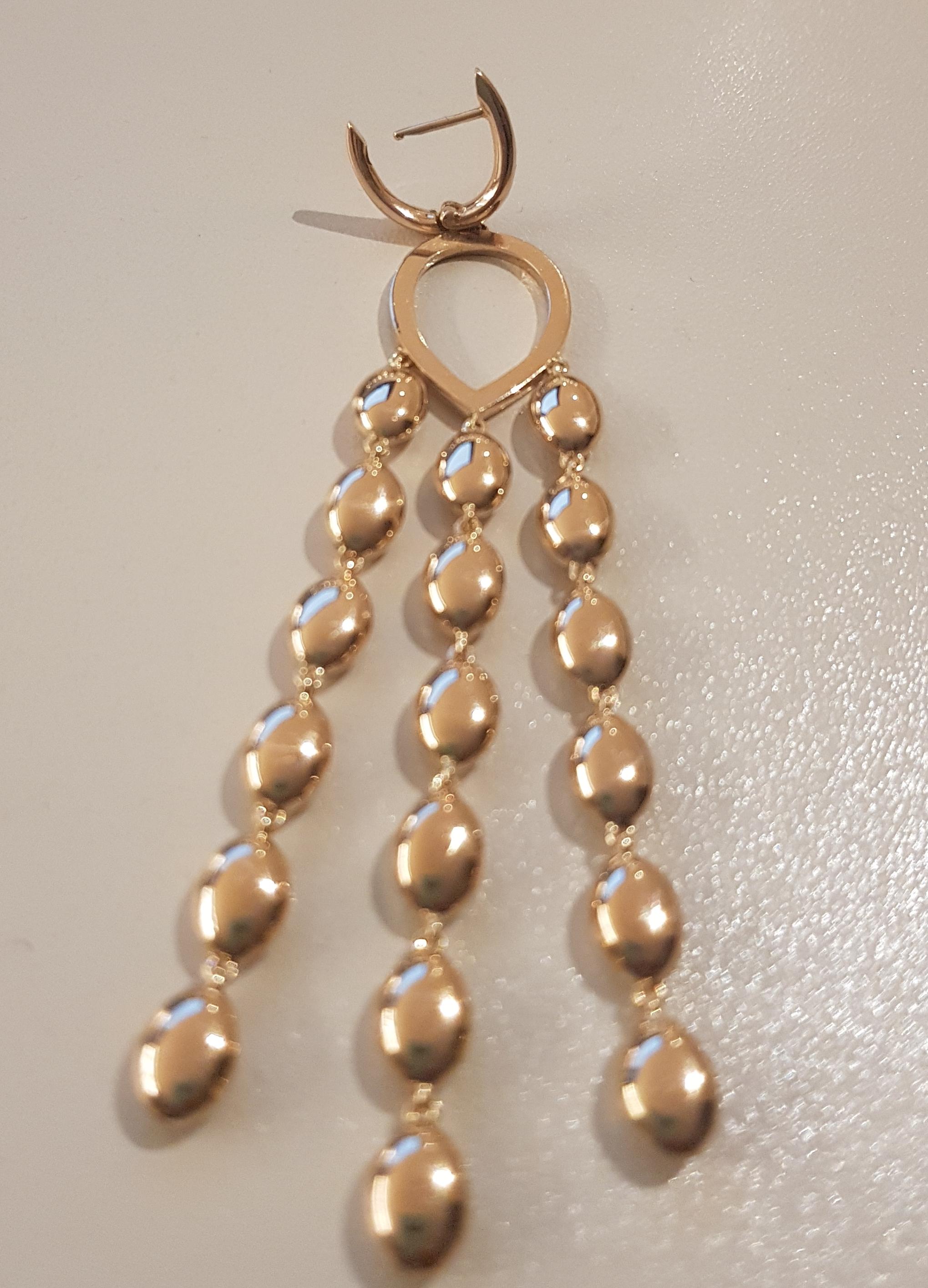 Rose Gold Dangle Earrings For Sale 2
