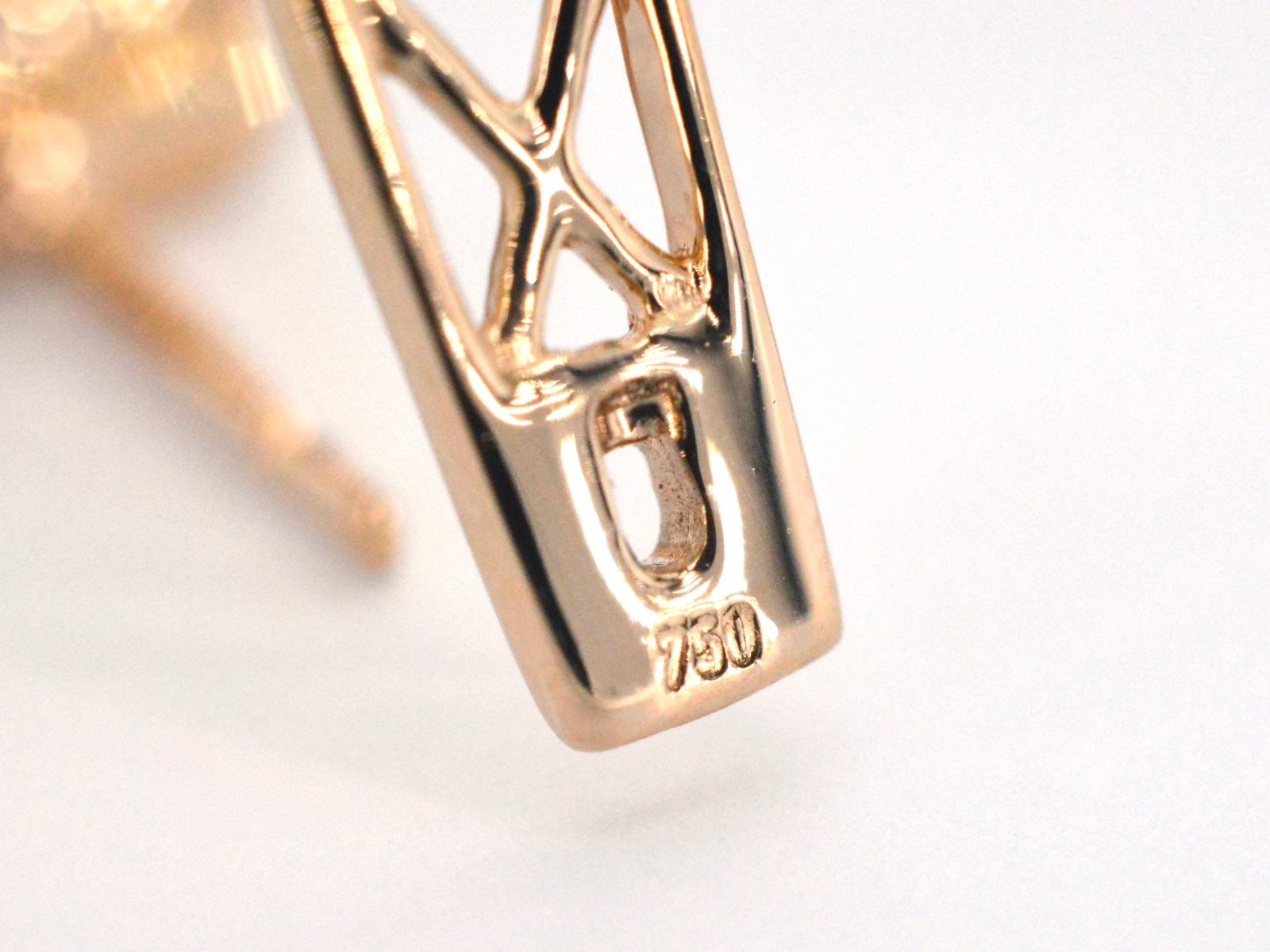 Rose Gold Design Earrings with White and Black Brilliant Diamonds For Sale 2