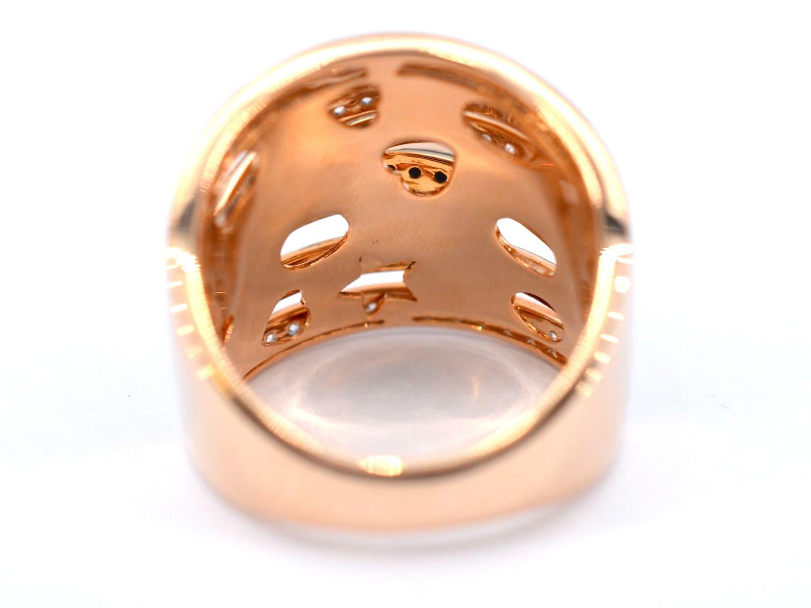 Ring aus Roségold mit weißen und schwarzen Brillanten im Design im Zustand „Neu“ im Angebot in AMSTELVEEN, NH
