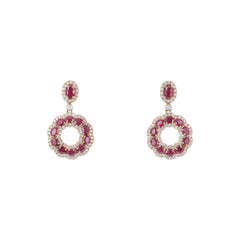 Rose Gold Diamond and Ruby Earrings