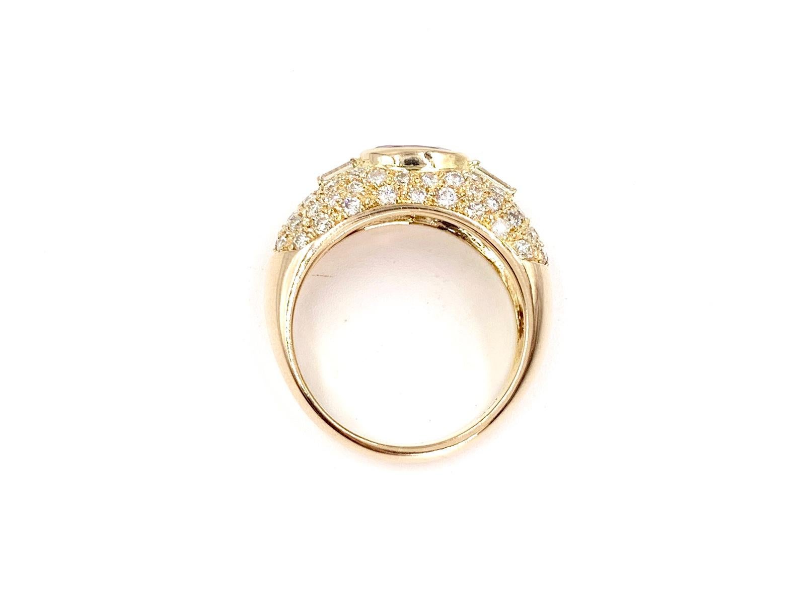 Rose Gold Diamond and Ruby Low Dome Ring 2