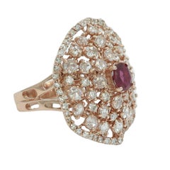 Rose Gold Diamond and Ruby Ring