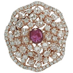 Rose Gold Diamond and Ruby Ring Rose Gold Diamond and Ruby Ring