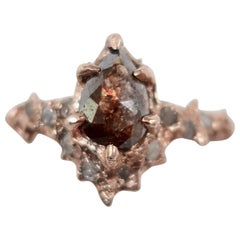 Rose Gold Diamond Art Nouveau Inspired Ring