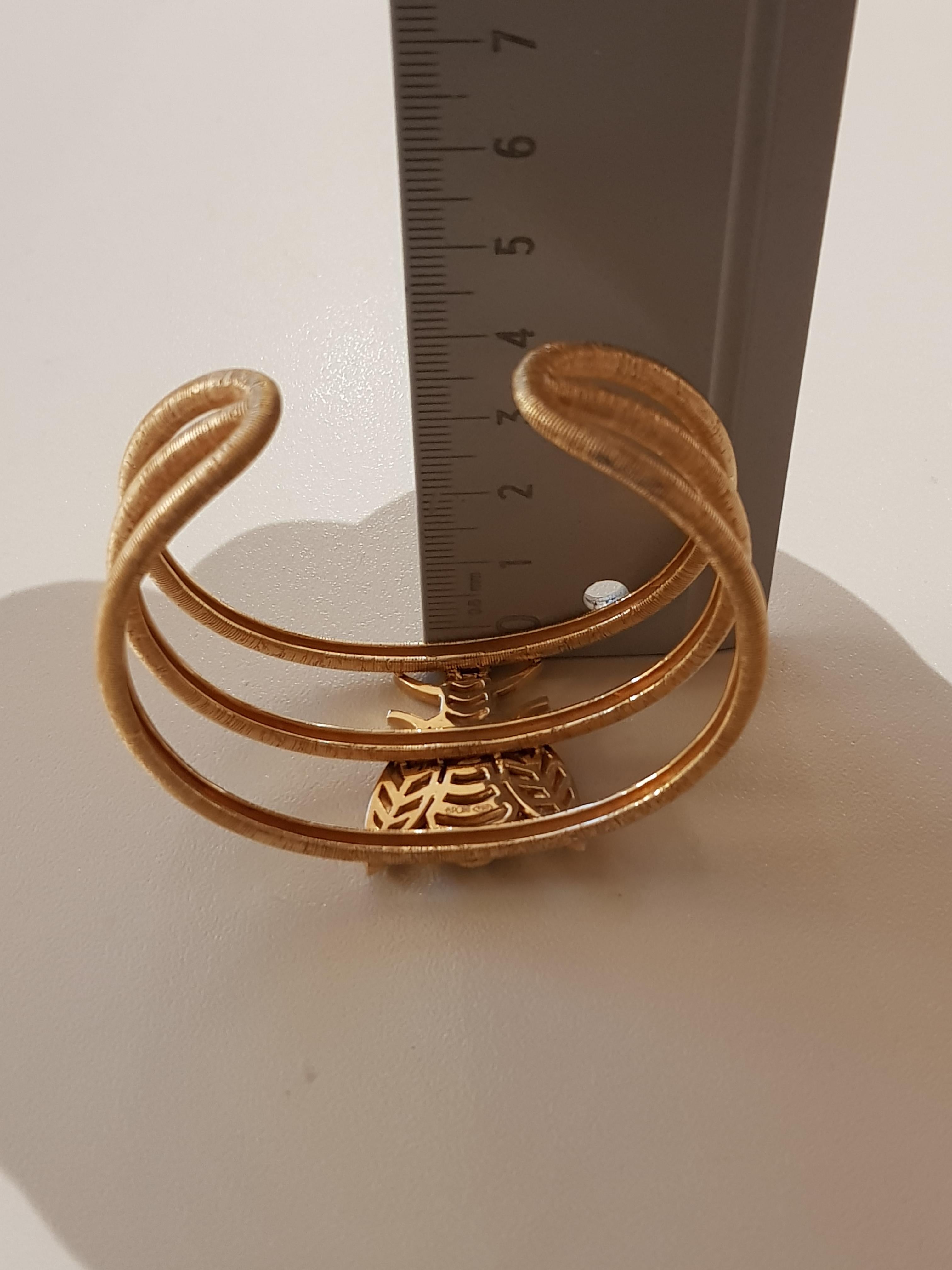 Rose Gold Diamond Bee Cuff Bracelet For Sale 5