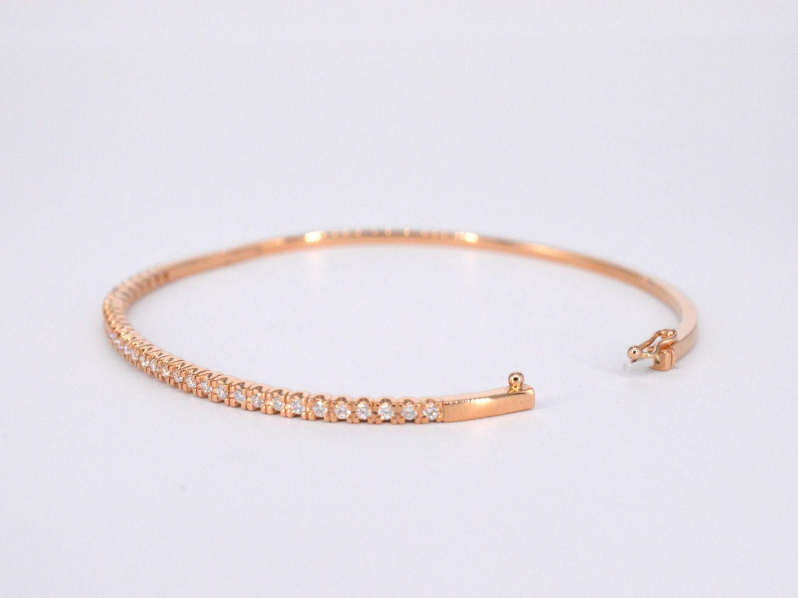 Bracelet en or rose et diamants Pour femmes en vente