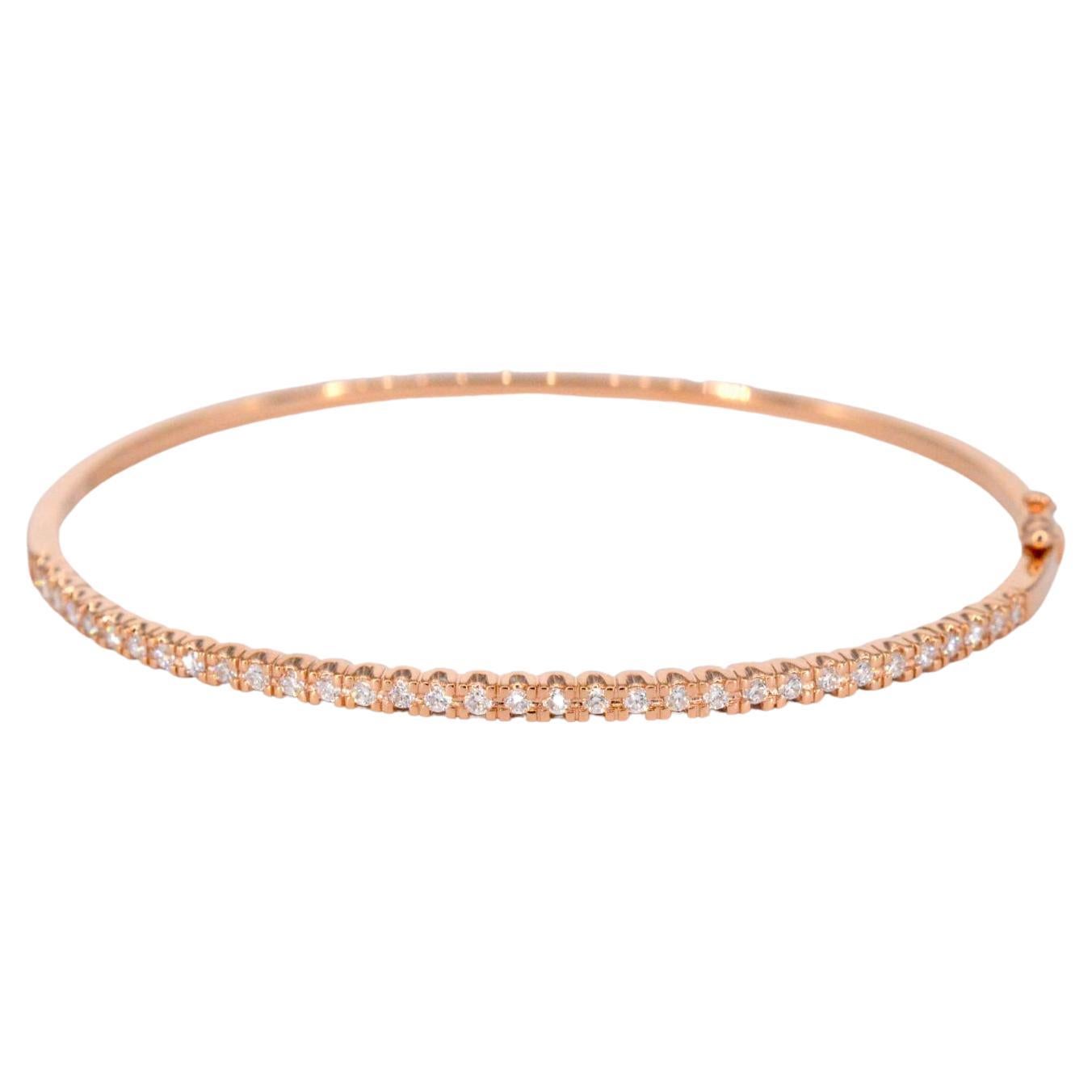 Bracelet en or rose et diamants