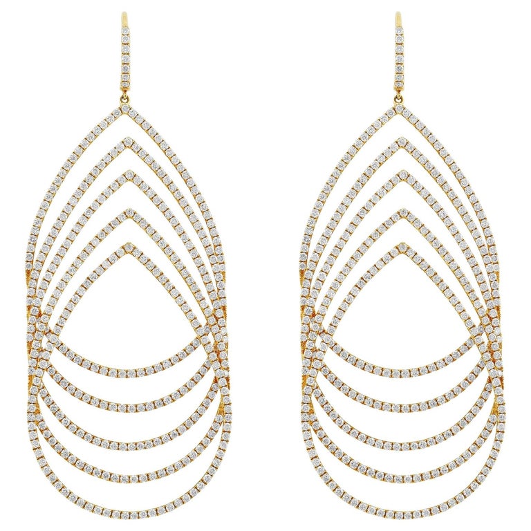 Rose Gold Diamond Chandelier Earrings For Sale at 1stDibs