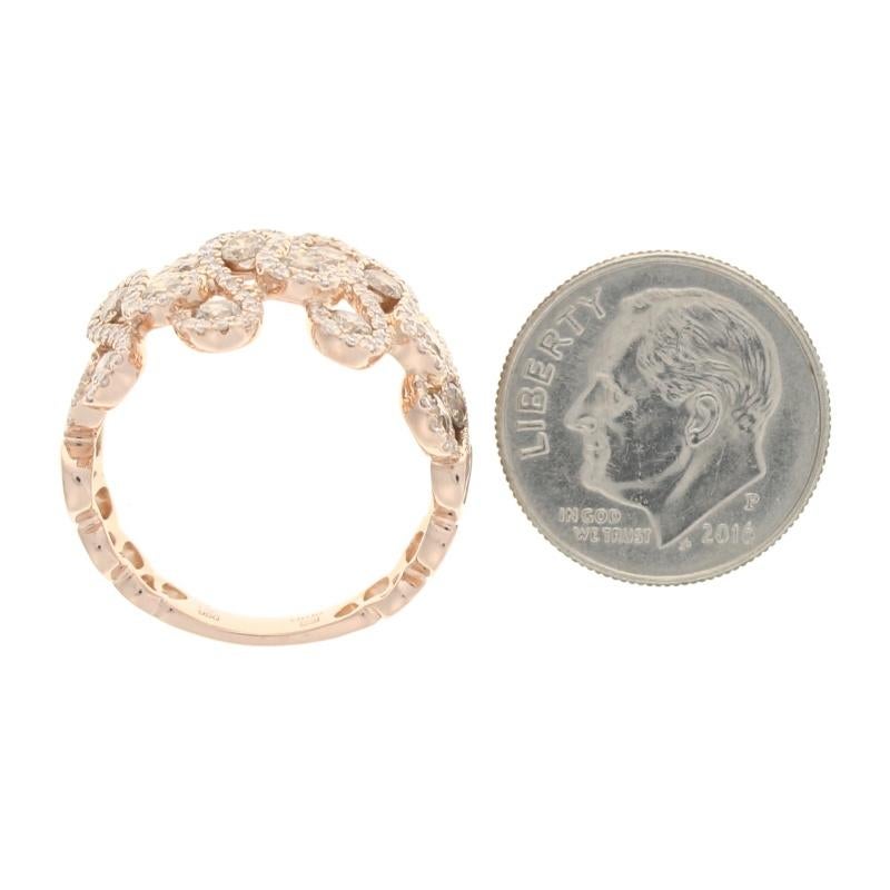 Women's Rose Gold Diamond Cluster Cocktail Band - 14k Round 1.95ctw Swirl Wave Ring