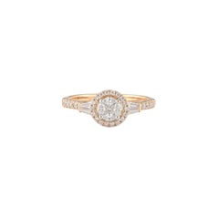 Rose Gold Diamond Cluster Illusion Set Ring 0.54 Carat