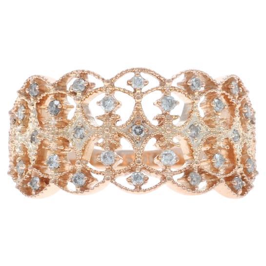 Rose Gold Diamond Cocktail Band Band 10k Runde Brillant .25ctw Ring