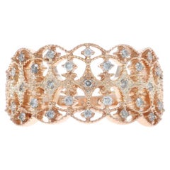 Anello a fascia con diamante in oro rosa 10k con Brilliante rotondo da 0,25 ct.