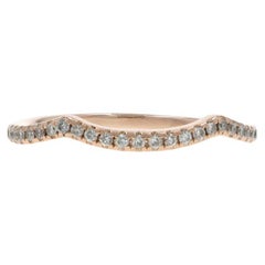 Fascia nuziale con diamante sagomato in oro rosa - Anello di guardia rotondo da 0,15 ct. 14k