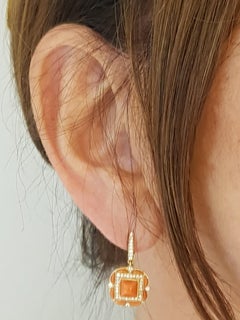 Rose Gold Diamond Coral Earrings