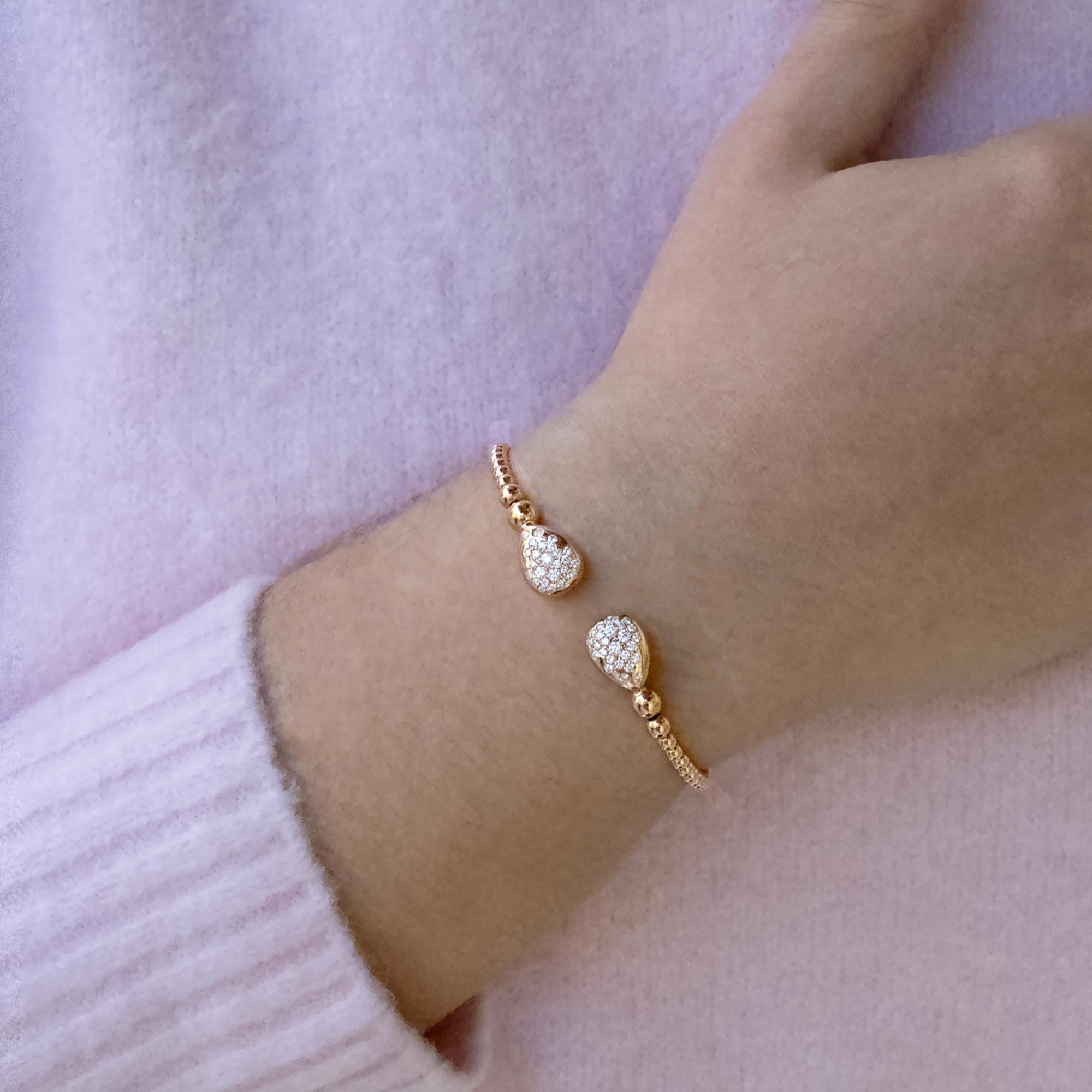 Brazalete de oro rosa con diamantes en Excelente estado para la venta en Monte Carlo, MC