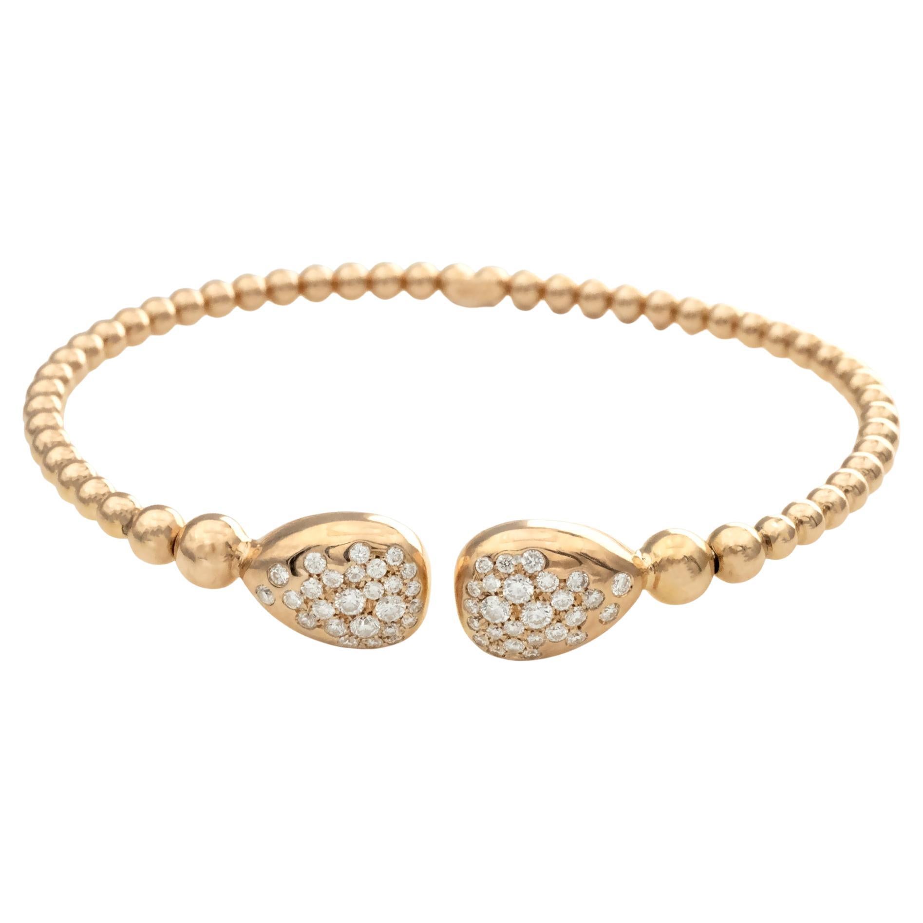 18K Rose Gold Diamond Cuff Bracelet