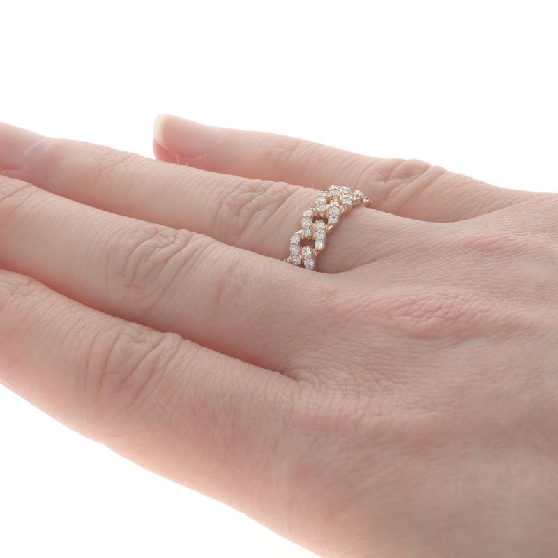 Gliederring aus Roségold mit Diamanten und geschwungener Kette - 14k rundem Brillanten .55ctw Ring für Damen oder Herren
