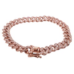 Rose Gold Diamond Curb Link Bracelet
