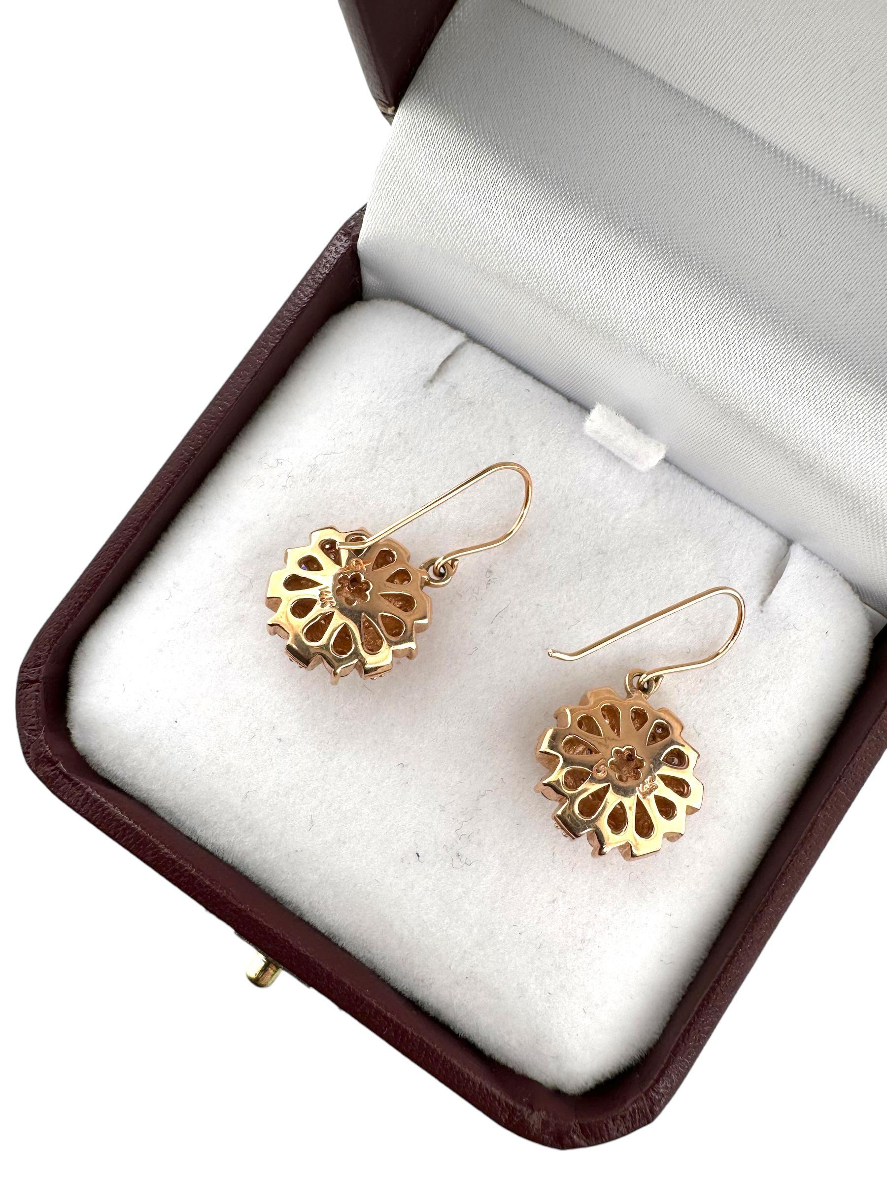 Rose Gold Diamond Dangle Earrings 1