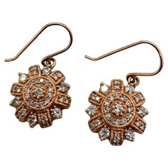 Rose Gold Diamond Dangle Earrings