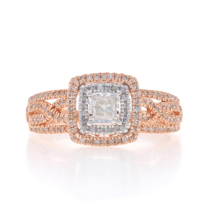 Size: 6 3/4
Sizing Fee: Up 1 size for $40 or Down 1 size for $40

Metal Content: 10k Rose Gold & 10k White Gold

Stone Information

Natural Diamonds
Carat(s): 1/2ctw
Cut: Princess & Single
Color: H - I
Clarity: I1 - I2

Total Carats: 1/2ctw

Style: