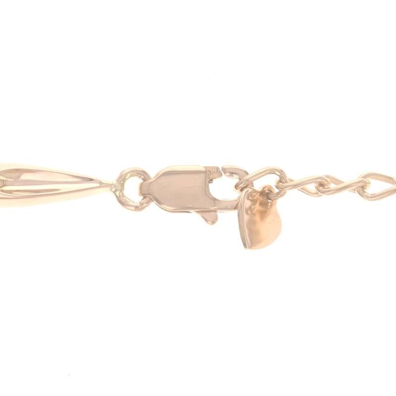 Collar de Oro Rosa con Gota de Diamantes - 18k Redondo .64ctw Graduado Lágrima Ajustable en venta 1