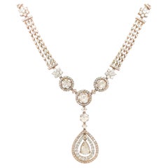 Rose Gold Diamond Drop Necklace