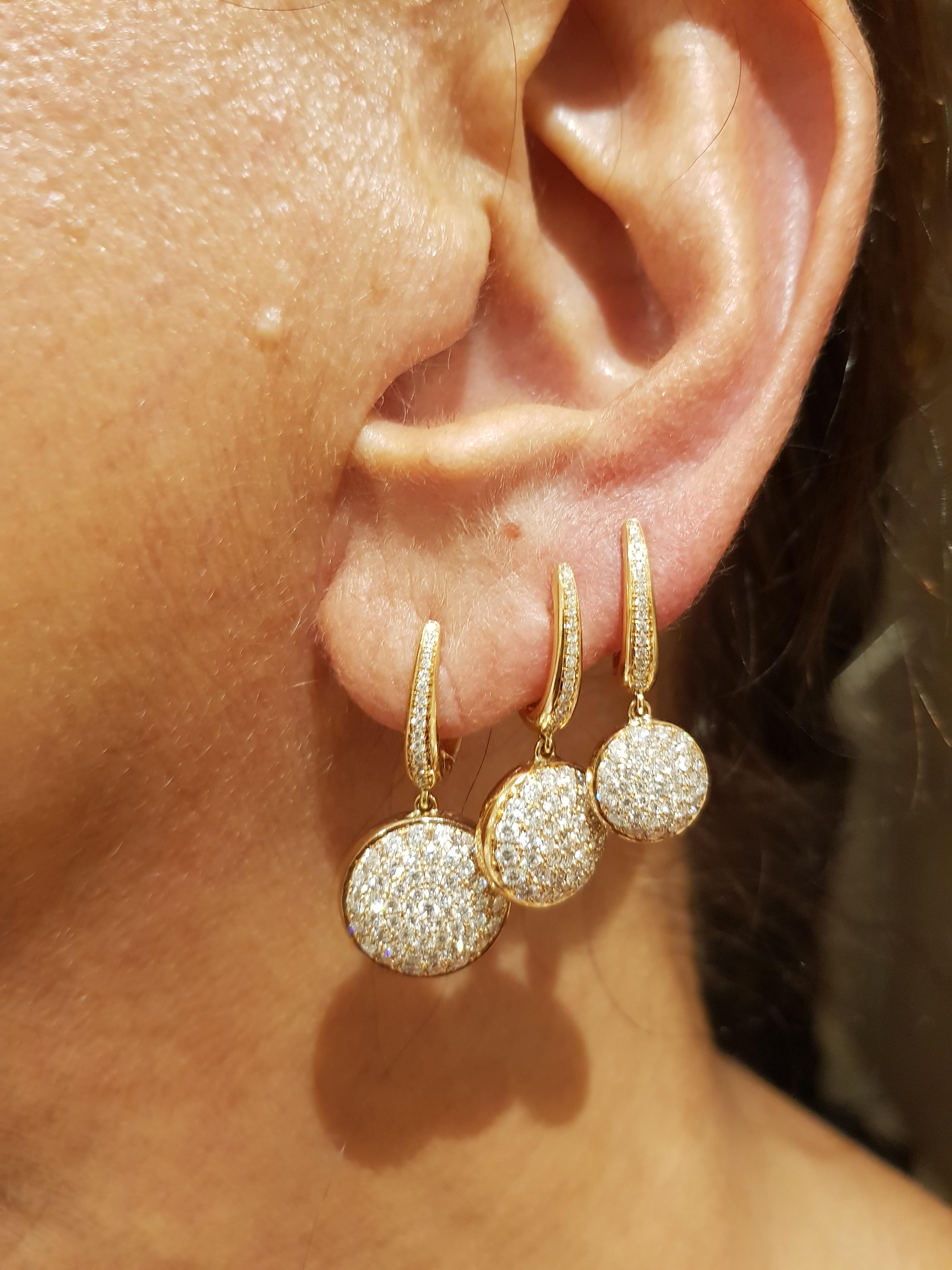 Contemporary Rose Gold Diamond Earring For Sale