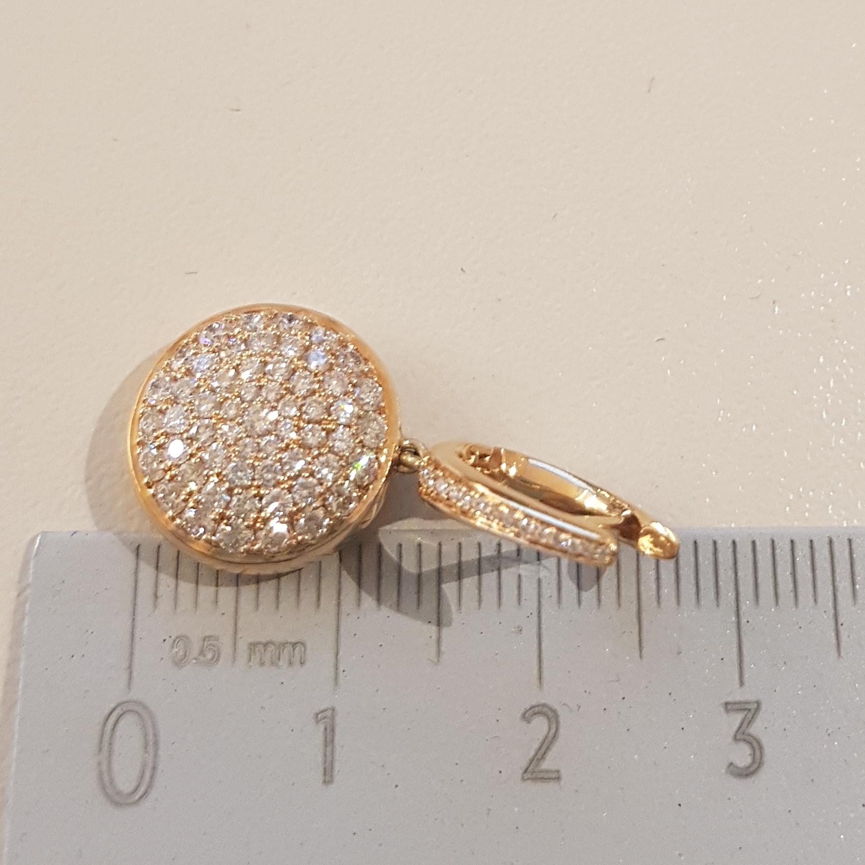 Rose Gold Diamond Earring In New Condition For Sale In Findikli, Beyoglu