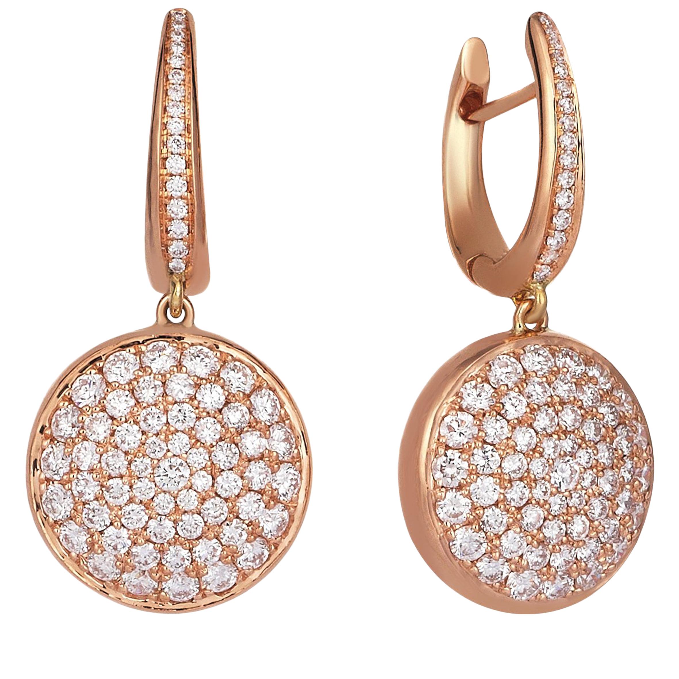 Rose Gold Diamond Earring For Sale
