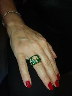 Rose Gold Diamond Enamel Ottoman Ring