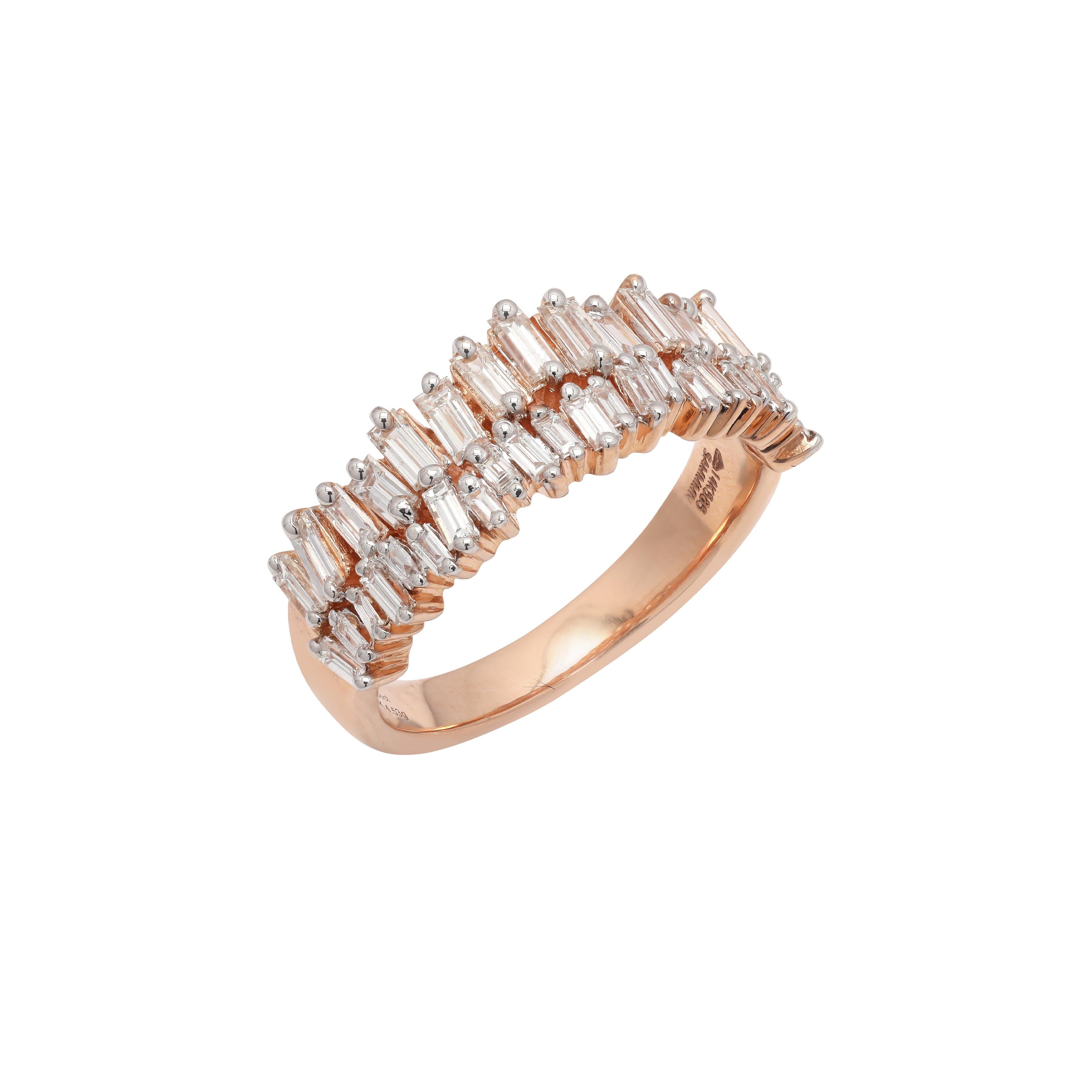 For Sale:  1 Carat Diamond Engagement Band Ring in 14 Karat Rose Gold 2