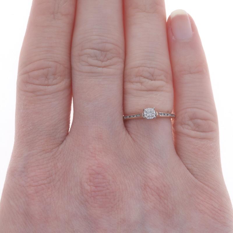 Verlobungsring & Ehering aus Roségold mit Diamanten - 10k rundem Brillanten .14ctw (Rundschliff) im Angebot