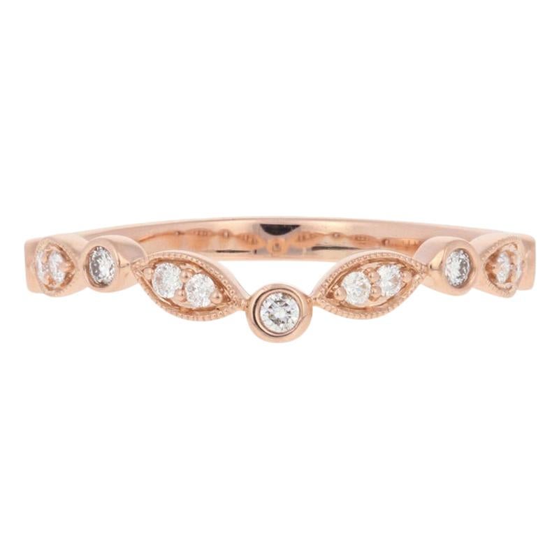Roségold Diamant-Verlobungsring, 14k runder Brillant .20ctw Guard Ring