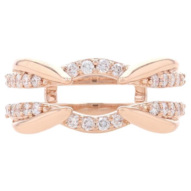 Rose Gold Diamond Enhancer Wedding Band - 14k Round Brilliant .56ctw Wrap Jacket For Sale