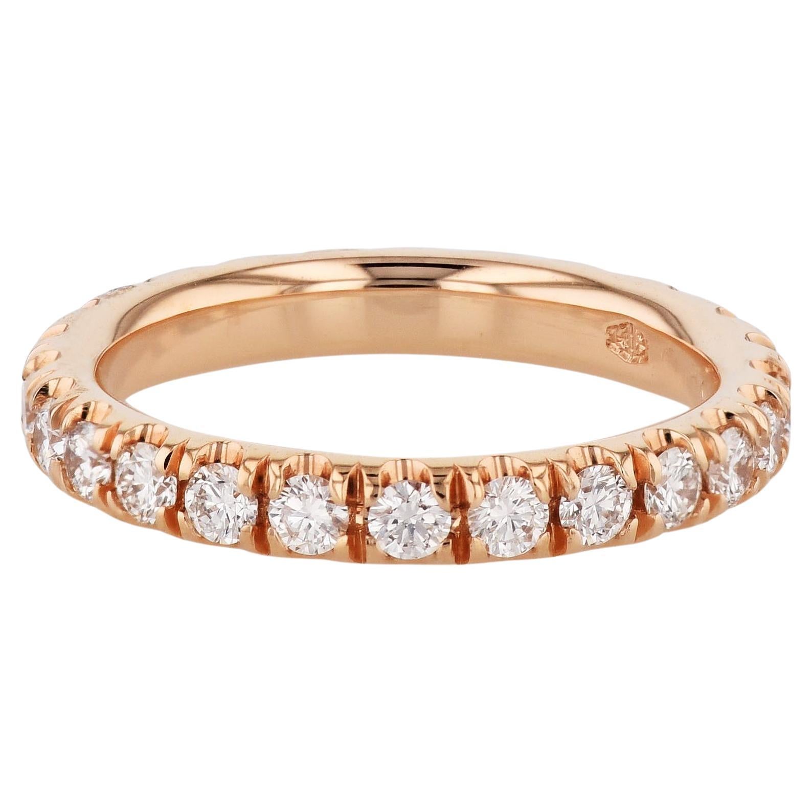 Rose Gold Diamond Eternity Band Ring For Sale