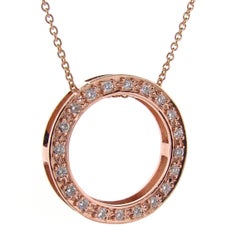 Rose Gold Diamond Eternity Circle of Life Necklace