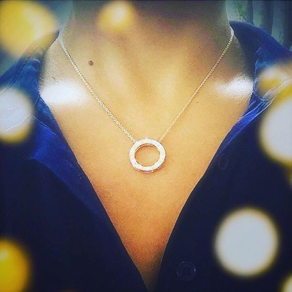 Eternity Circle of Life-Halskette aus Roségold mit Diamanten (Brillantschliff) im Angebot