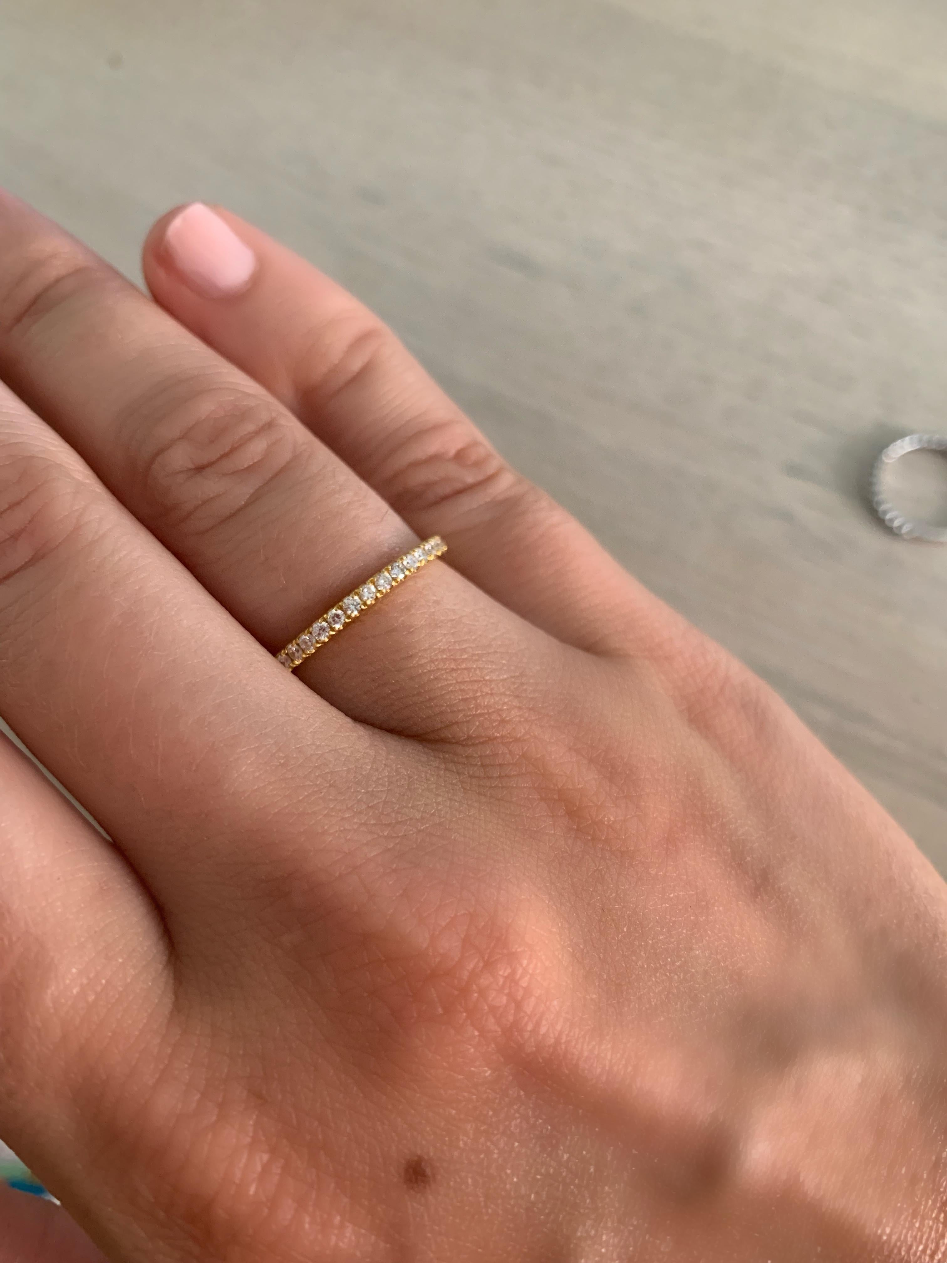 18 Karat Rose Gold Diamond Eternity Stacking Ring In New Condition For Sale In London, GB