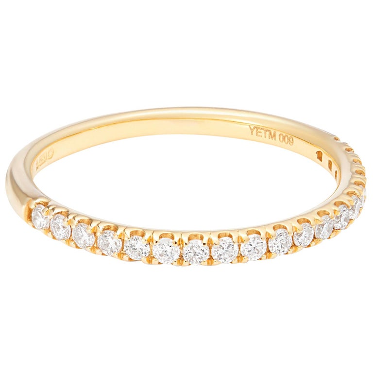 18 Karat Rose Gold Diamond Eternity Stacking Ring For Sale